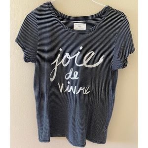 Anthropologie “Joie de Vivre” Stripe Tee Shirt